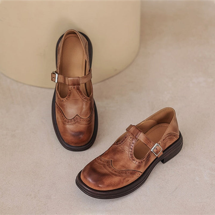 Verda vegan leather Mary Jane flats for women
