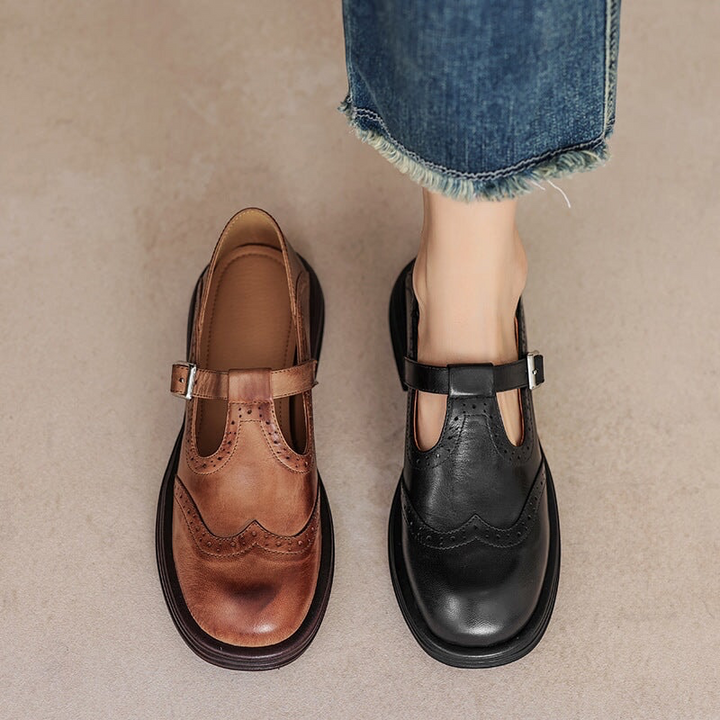 Verda vegan leather Mary Jane flats for women