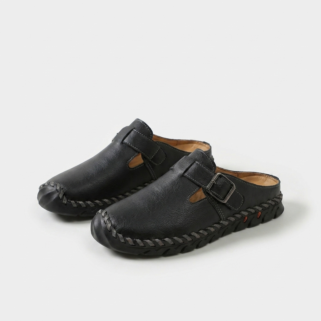 Marly buckle comfort mules for women