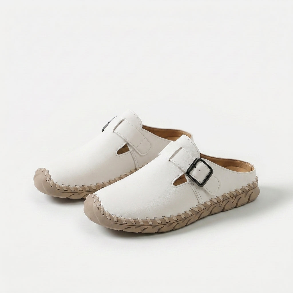 Marly buckle comfort mules for women