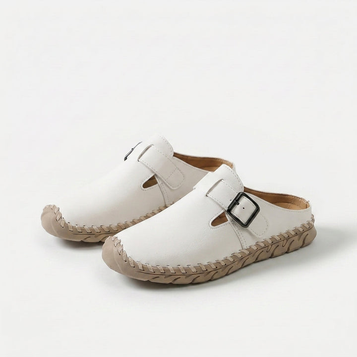 Marly buckle comfort mules for women