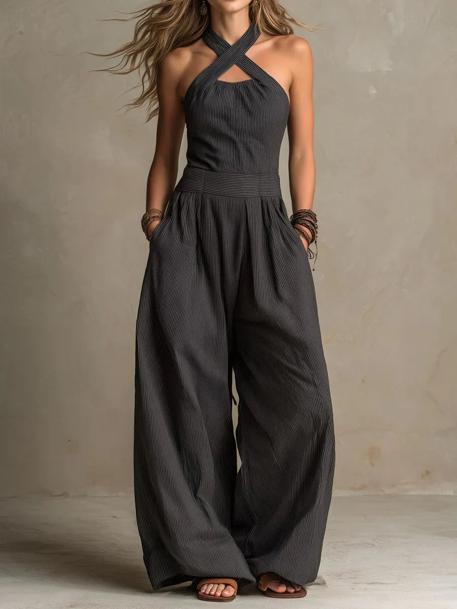 Slowe™ | Halter Cotton-Linen Jumpsuit