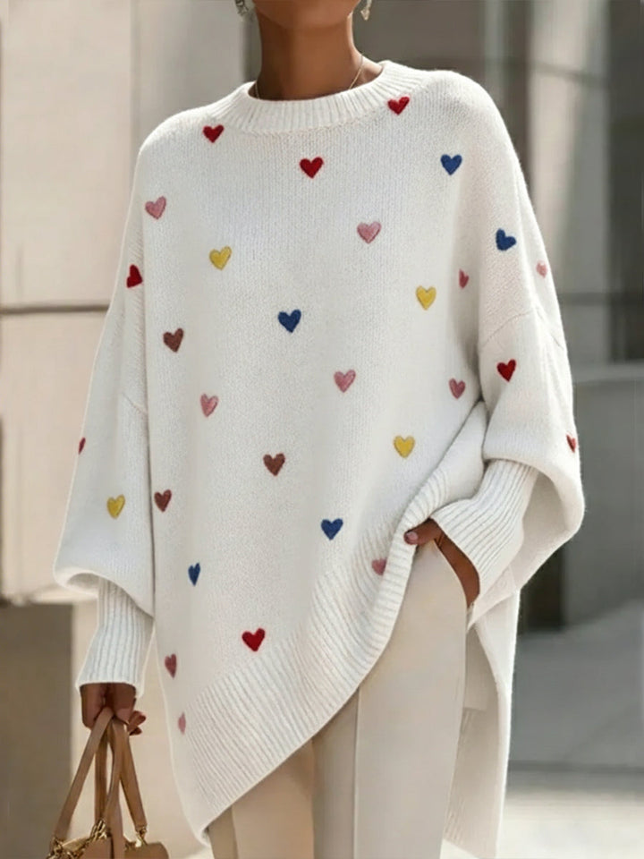 Irati heart print wool-blend sweater for women