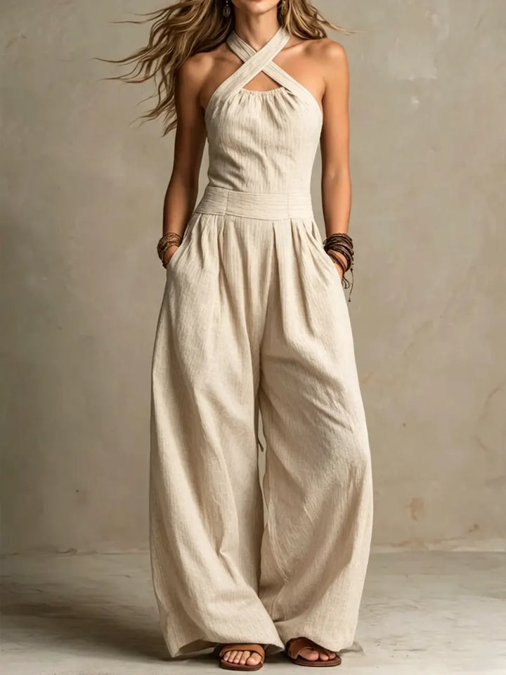 Slowe™ | Halter Cotton-Linen Jumpsuit