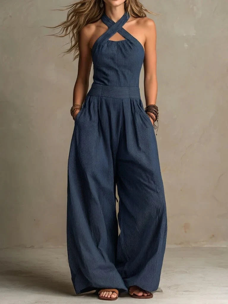 Slowe™ | Halter Cotton-Linen Jumpsuit