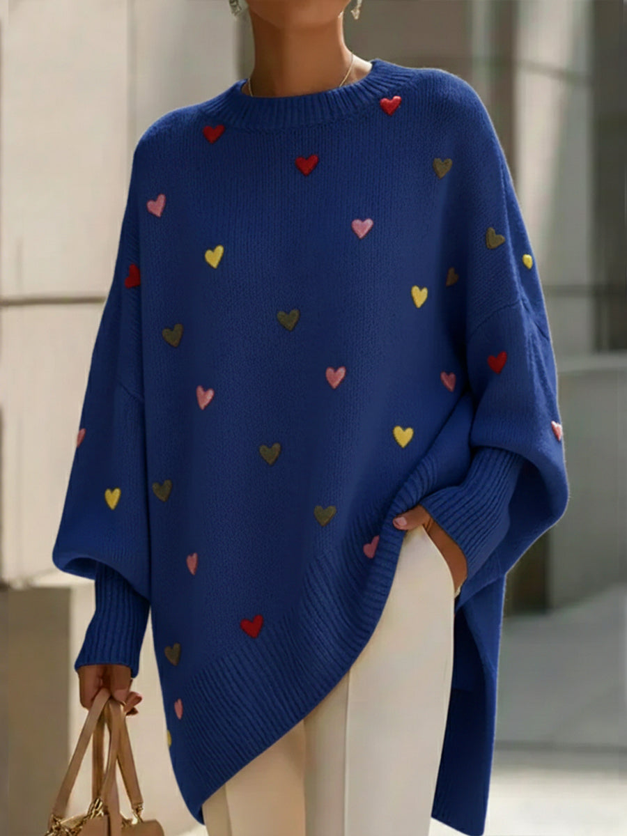 Irati heart print wool-blend sweater for women