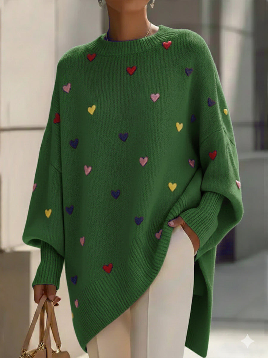 Irati heart print wool-blend sweater for women