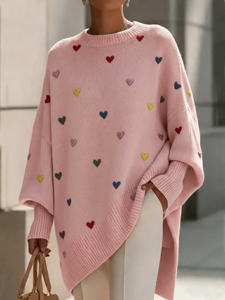 Irati heart print wool-blend sweater for women