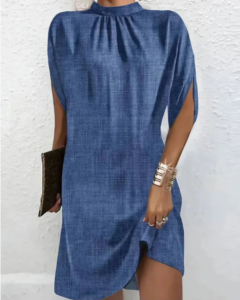 Alessandra | Draped Denim Mini Dress
