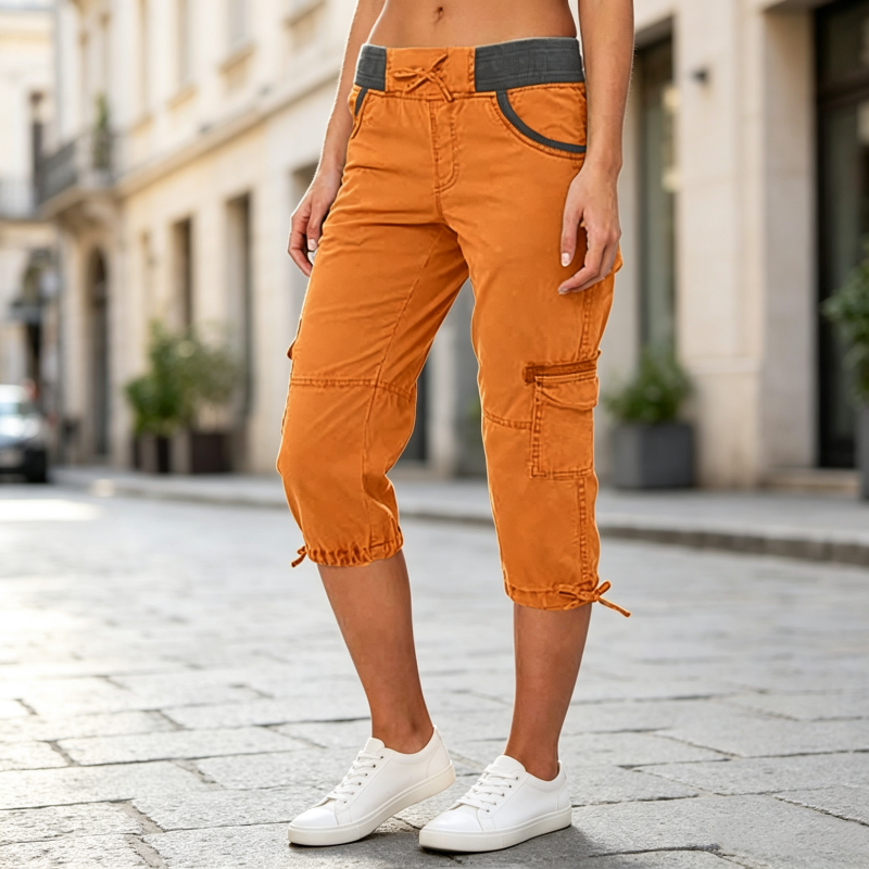 Else high-waisted cargo capri pants for women