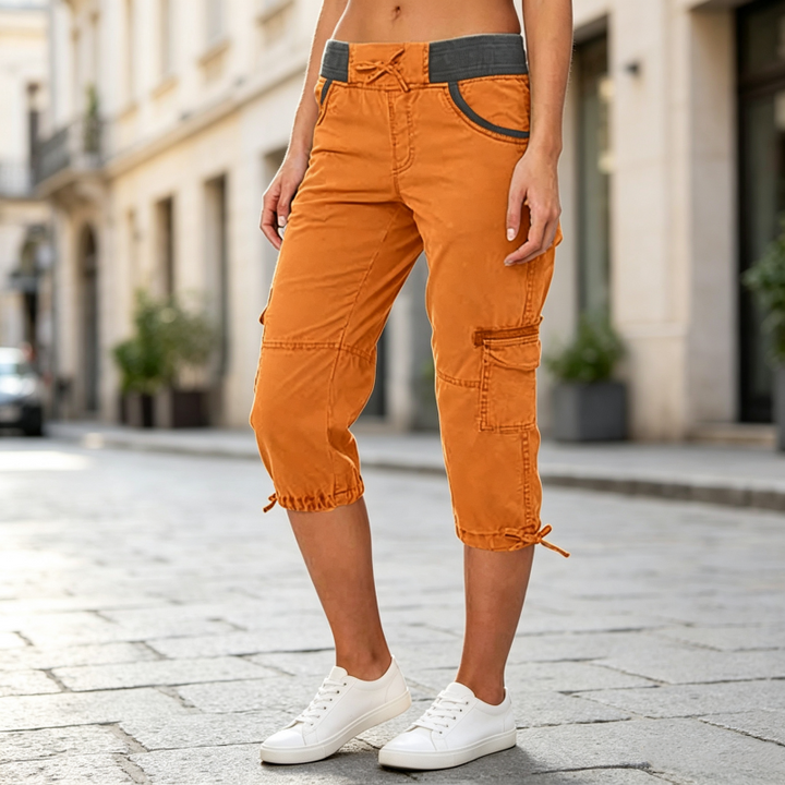 Else high-waisted cargo capri pants for women