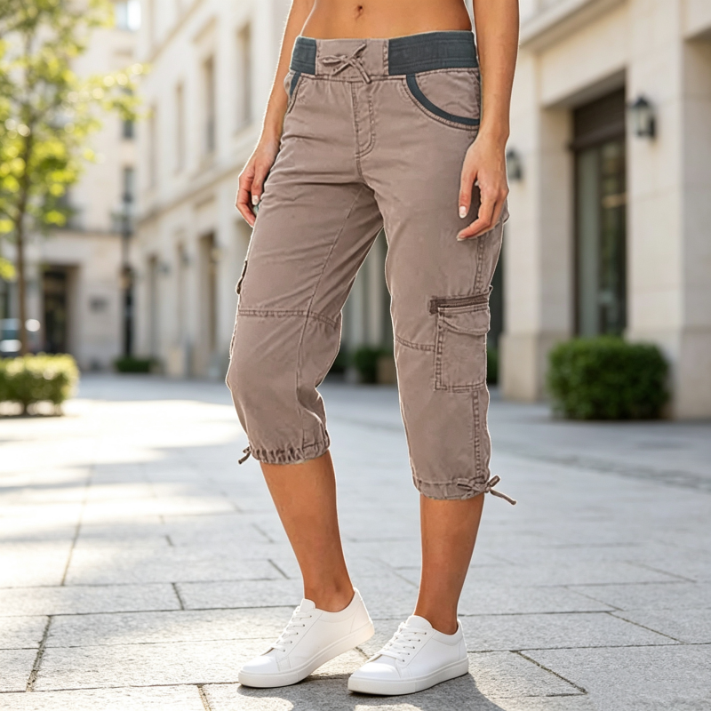 Else high-waisted cargo capri pants for women
