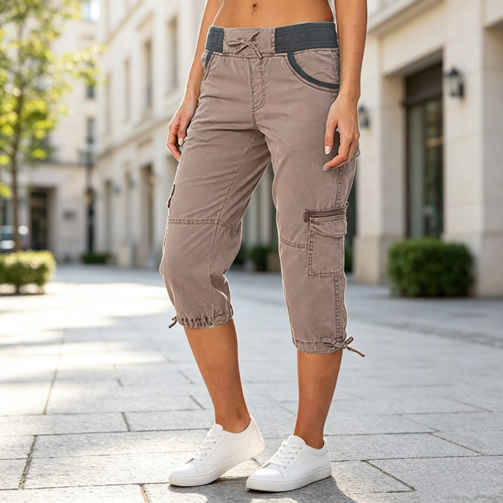 Else high-waisted cargo capri pants for women