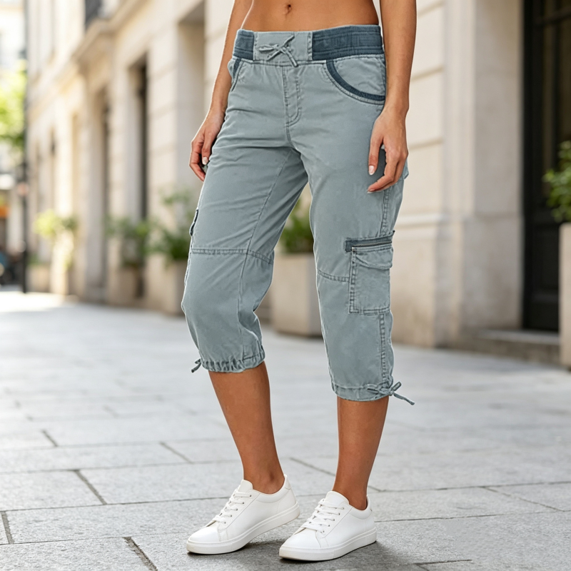 Else high-waisted cargo capri pants for women