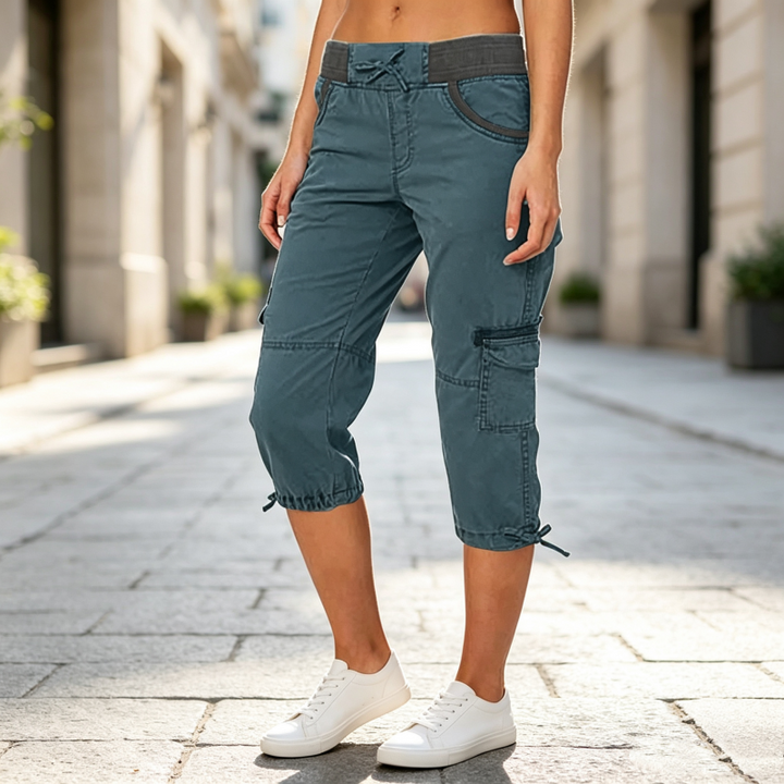 Else high-waisted cargo capri pants for women