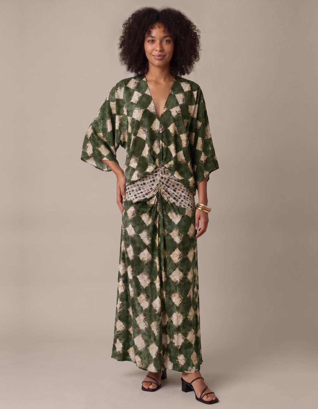 Triana mosaic print caftan maxi dress for women