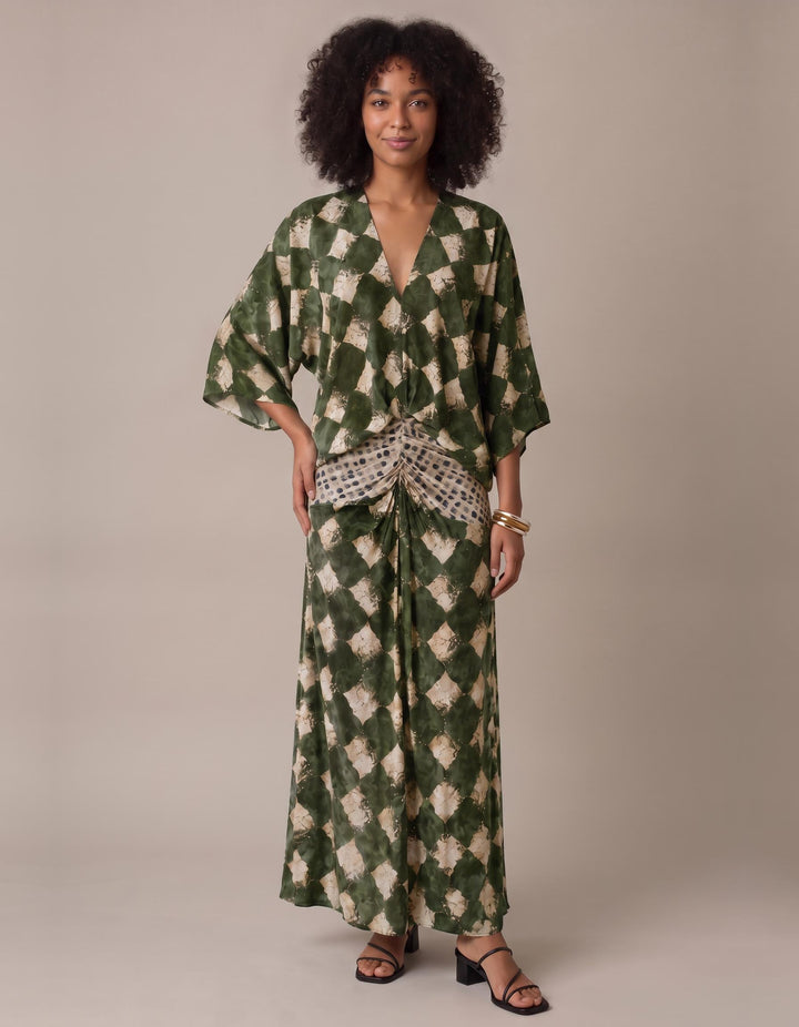 Triana mosaic print caftan maxi dress for women