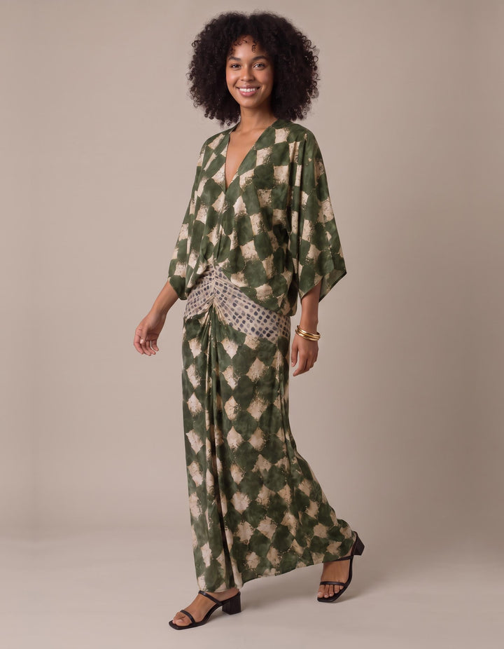 Triana mosaic print caftan maxi dress for women
